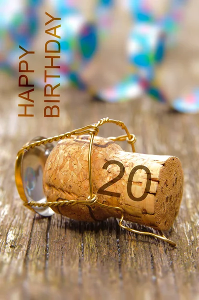 Congratulações Felizes 20O Aniversário — Fotografia de Stock