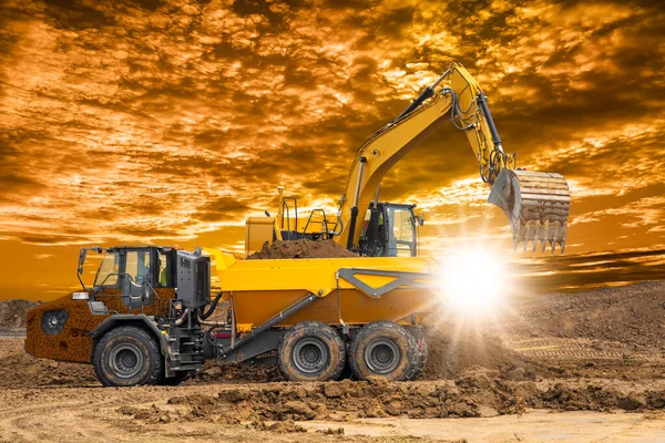 Excavator Digging Construction Site — Stock Photo, Image