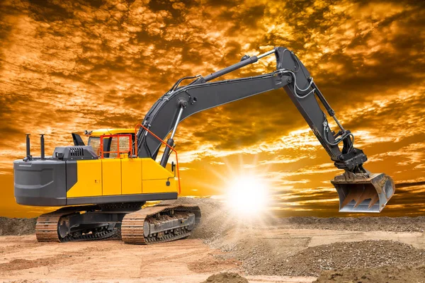 Excavator Digging Construction Site — Foto Stock