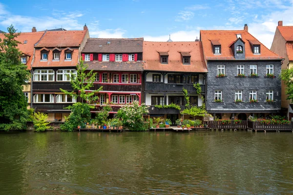 Regnitz Nehri Üzerindeki Tarihi Bamberg Kasabası — Stok fotoğraf