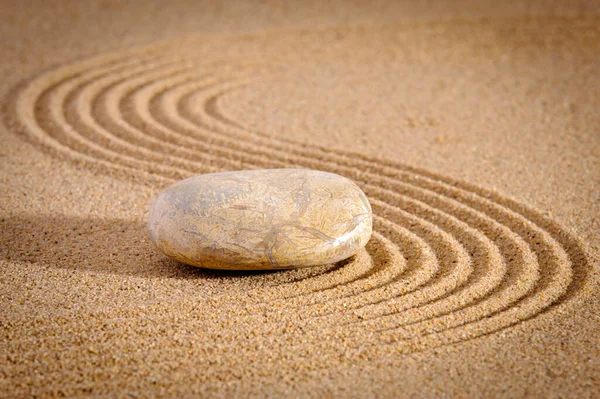 Japanese Zen Garten Stone Sand — стоковое фото