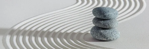 Japanischer Zen Garten Mit Stein Und Sand — Stockfoto