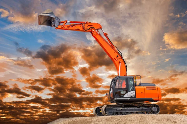 Excavator Digging Construction Site — Stok fotoğraf