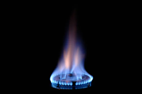 Gas Flame Burns Stove — Stockfoto