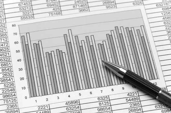 Finance Calculation Stock Market Chart — Stock Photo, Image