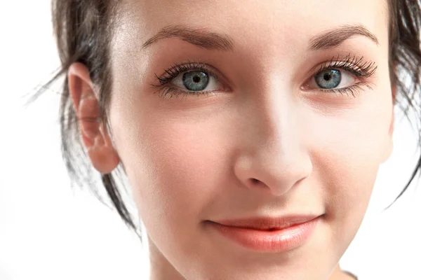 Mujer joven con ojos azules - cara — Foto de Stock