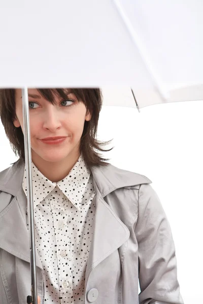 Fille déçue et parapluie — Photo