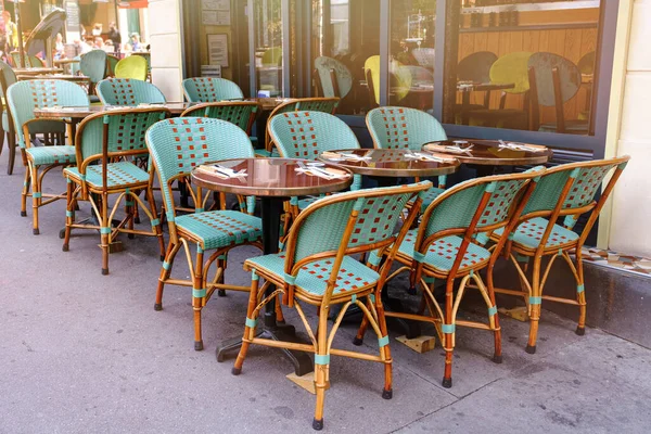 French Restaurant Tables Chairs Street Paris France — Stock Photo, Image