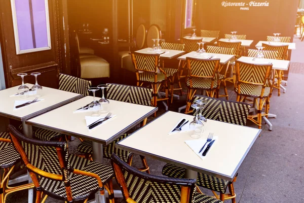 French Restaurant Tables Chairs Street Paris France — Stock Photo, Image