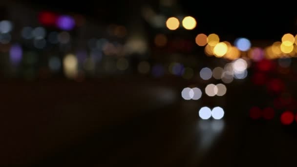 Moscow night car traffic. Out of focus — Stock Video