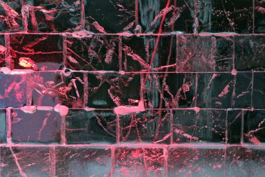 Renkli Işıklı buz duvar parçası