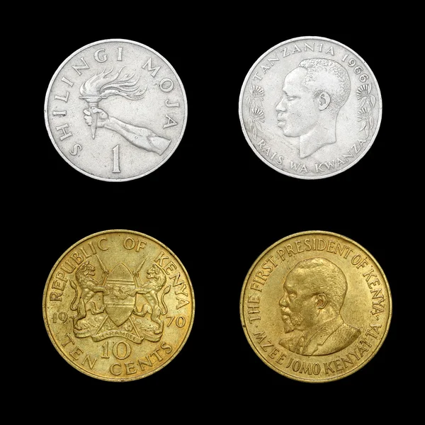 set di monete africane del kenya e tanzania