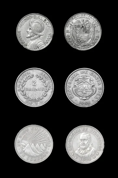 Conjunto de monedas de países centroamericanos —  Fotos de Stock