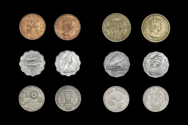 Set of insular countries coins — Stock Photo, Image