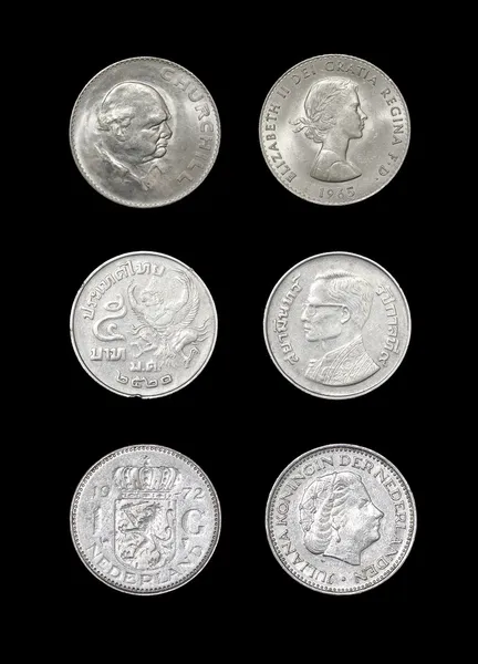 Coins of monarchical countries of the world — Stock Photo, Image
