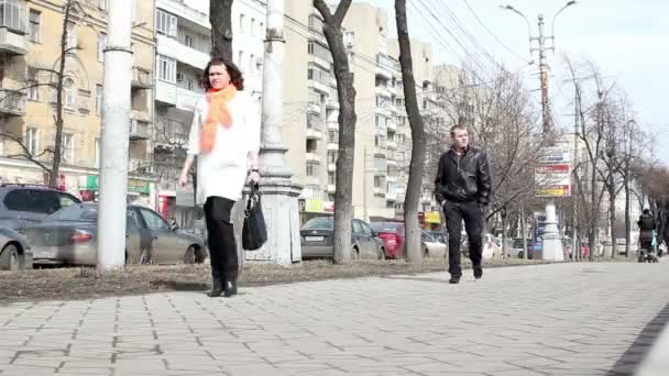 Tráfego pedestre na cidade de Voronezh - lapso de tempo — Vídeo de Stock