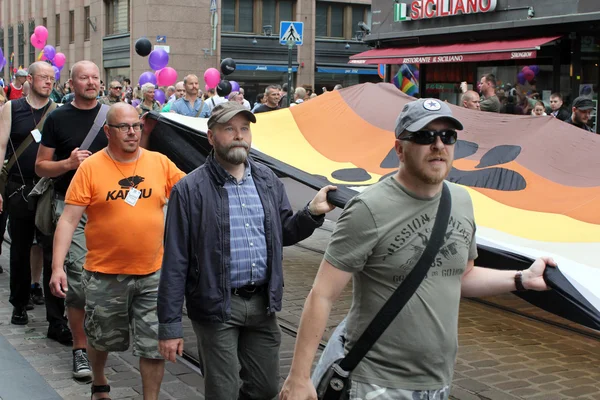 On the summer gay parade in Helsinki, Finland — Stock Photo, Image