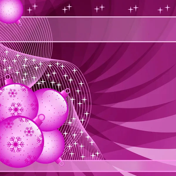 ピンクのクリスマス ボールを抽象化します。 — ストックベクタ