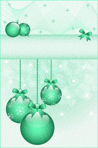 Boules et noeuds verts de Noël — Image vectorielle