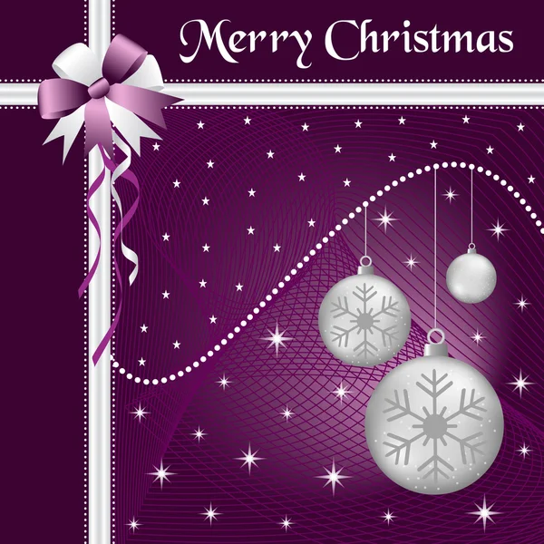 Gümüş ve bow Noel topları