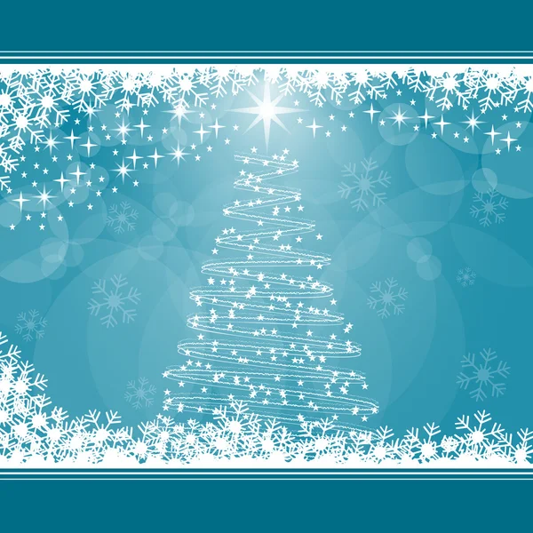 Árbol de Navidad en azul — Vector de stock