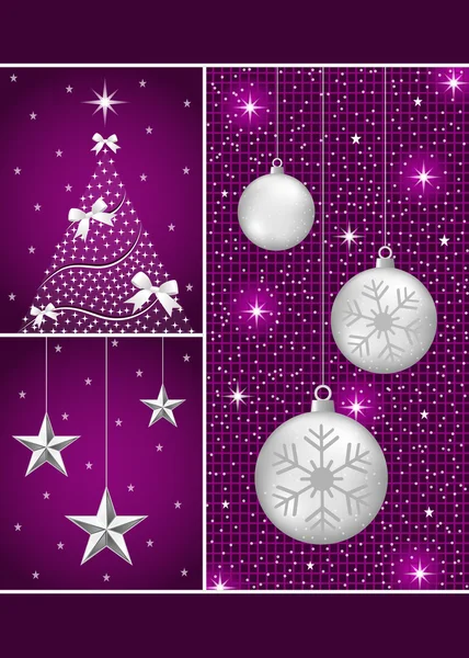 Boules de Noël, arbre et étoiles Illustration De Stock