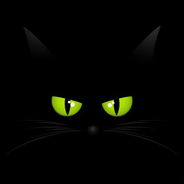 kedi gözleri karanlık gecede. vektör arka plan.