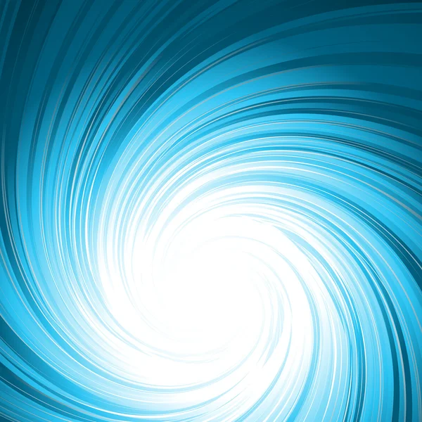 Fondo de remolino azul abstracto con centro blanco brillante — Vector de stock