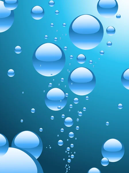 Agua abstracta cerca con burbujas que suben a la superficie — Vector de stock