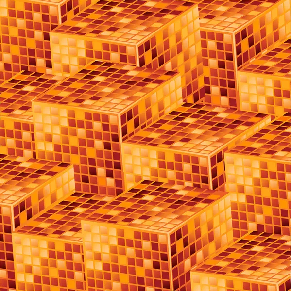 Абстрактні складені золоті мозаїчні кубики — стоковий вектор