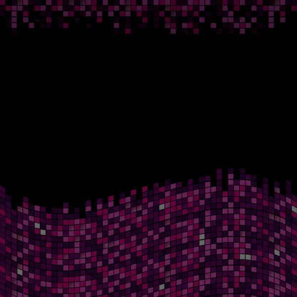 Onde mosaïque violette sur un terrain noir — Image vectorielle