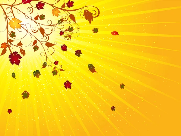 Arbre d'automne abstrait aux feuilles colorées — Image vectorielle