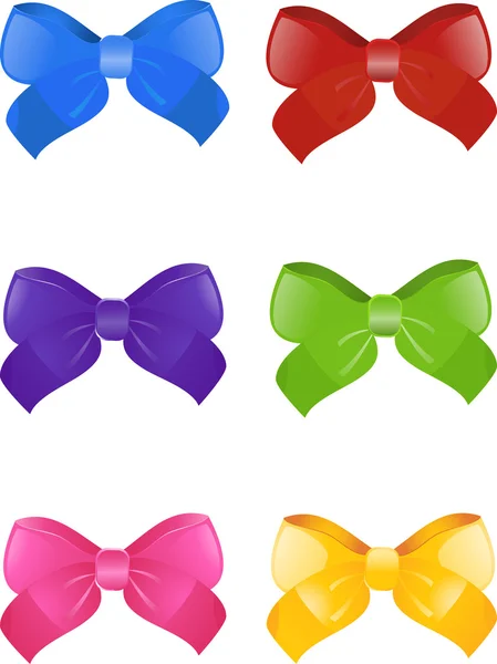 Set of colorful bows — Stock Vector