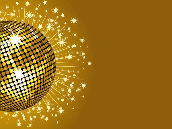 Ilustração vetorial de festa abstrata Fundo com luzes brilhantes e bola de discoteca —  Vetores de Stock