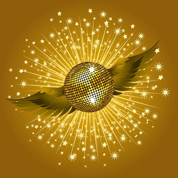 Ilustracja wektorowa strony streszczenie tło z świecące światła i disco ball — Wektor stockowy