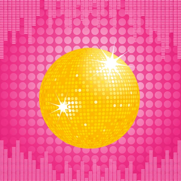 Gold disco ball theme — Stock Vector