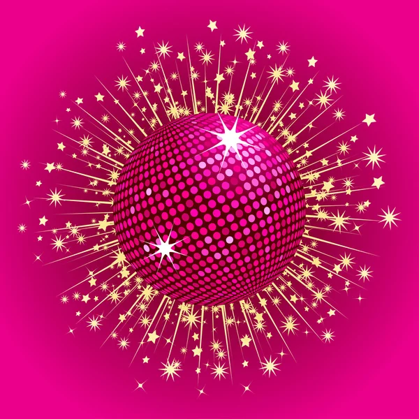 Purple disco ball — Stock Vector