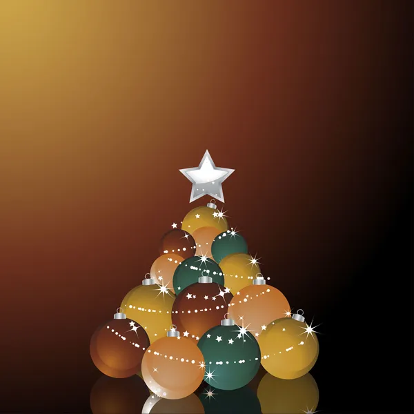 Bont-kerstboom met speelgoed — Stockvector