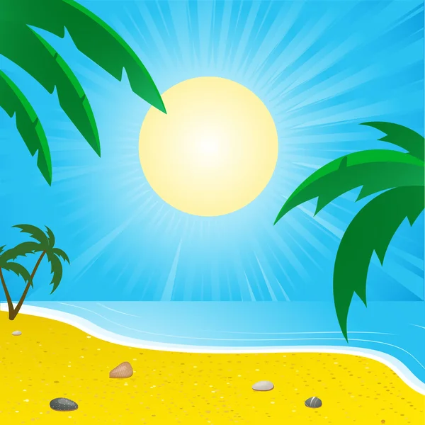 Sea beach for summer — Stock Vector