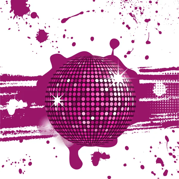抽象的な grunged 紫ミラー ボール背景 — ストックベクタ