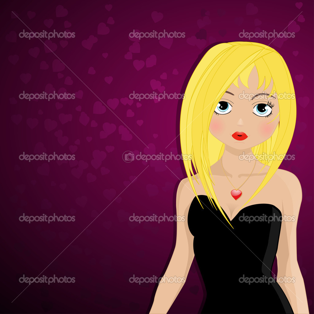 Fille Style Manga Mignon Avec Cheveux Blonds Image