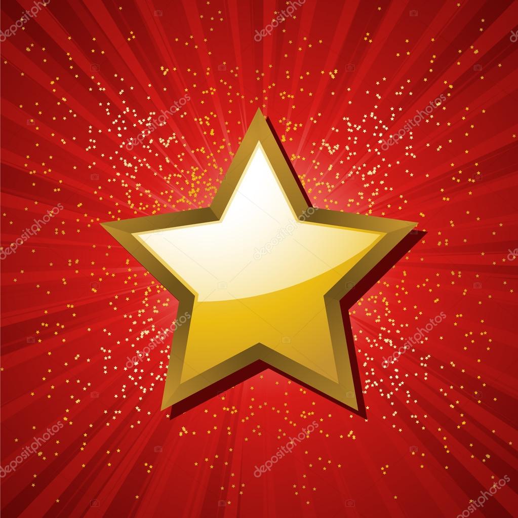 Red Gold Star Background