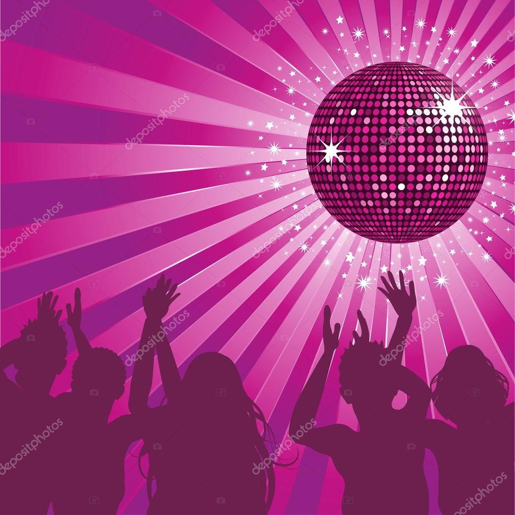 Purple disco ball party — Stock Vector © elaineitalia #12635495