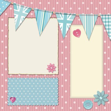 pembe polka dot srapbooking arka plan
