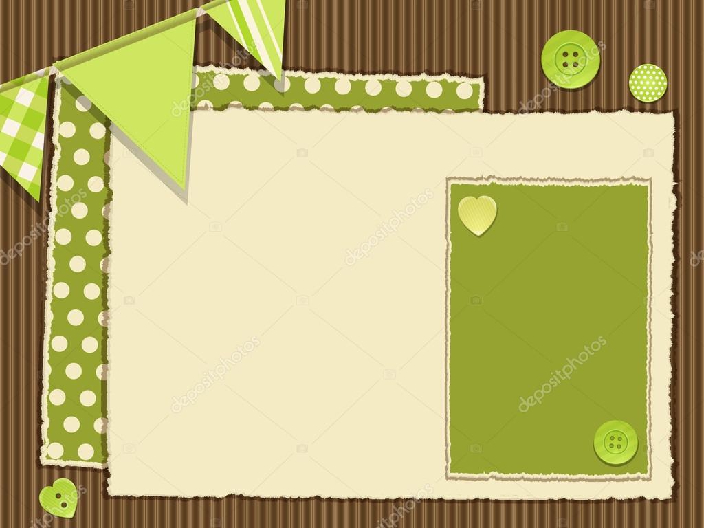 Scrapbooking green layout Stock Illustration by ©elaineitalia #12737849