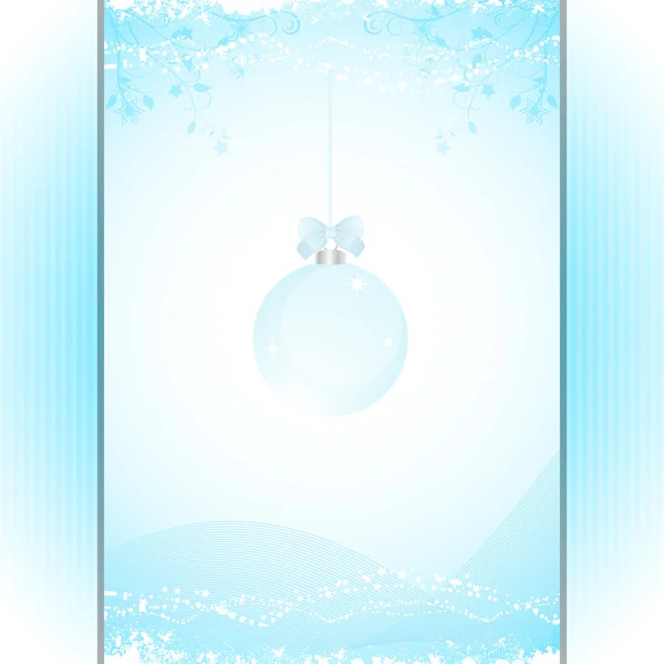Natal bauble painel de fundo azul — Vetor de Stock