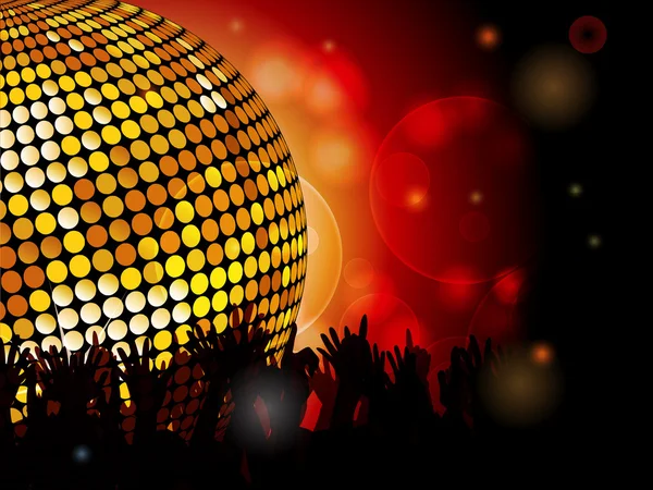 Boule disco et foule — Image vectorielle