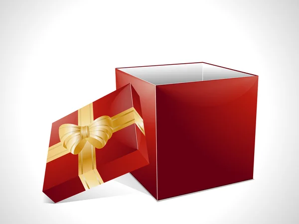 Christmas gift box in red — Stock Vector