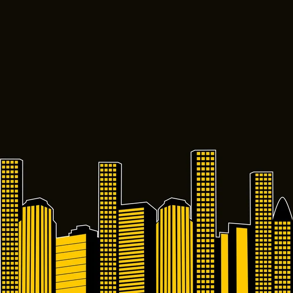 Soyut cityscape siyah ve yellow2 — Stok Vektör