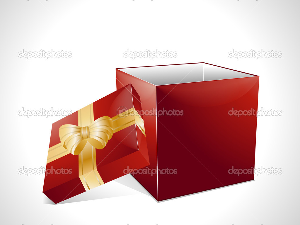 Christmas gift box in red